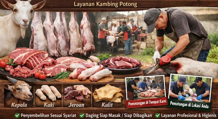 Jual Kambing Potong Untuk Restoran, Hotel, CAtering, Akikah hingga Kurban